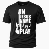 In Jesus Name I Play Guitar Cooling Performance Crew T-Shirt