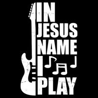In Jesus Name I Play Guitar Cooling Performance Crew T-Shirt