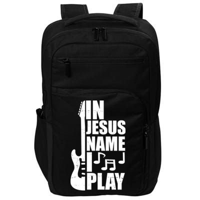 In Jesus Name I Play Guitar Impact Tech Backpack