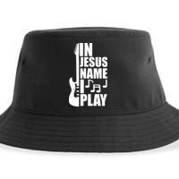 In Jesus Name I Play Guitar Sustainable Bucket Hat