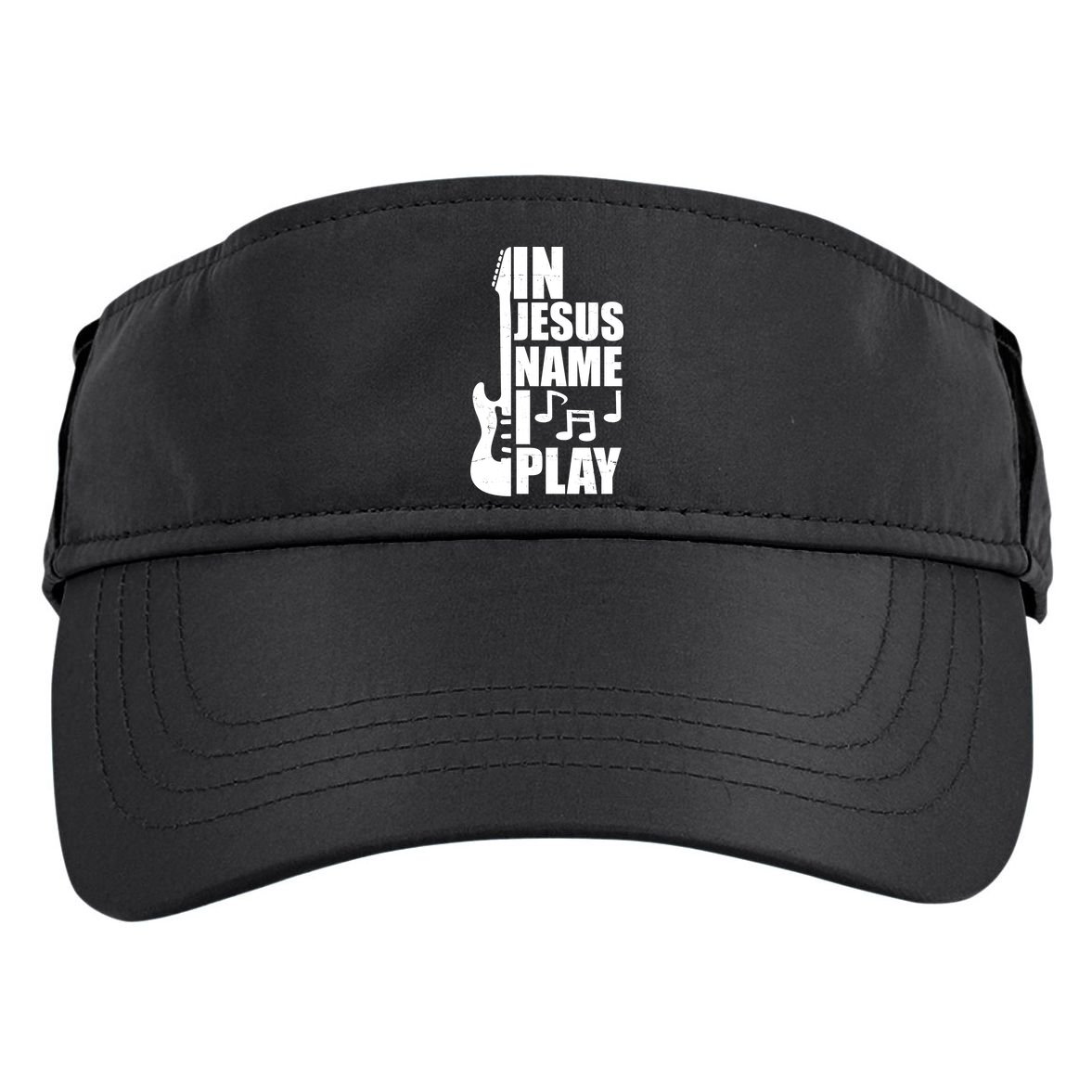 In Jesus Name I Play Guitar Adult Drive Performance Visor