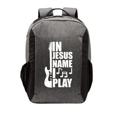 In Jesus Name I Play Guitar Vector Backpack