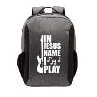 In Jesus Name I Play Guitar Vector Backpack