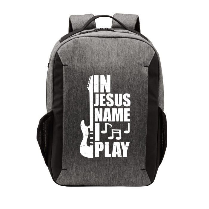 In Jesus Name I Play Guitar Vector Backpack