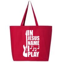 In Jesus Name I Play Guitar 25L Jumbo Tote