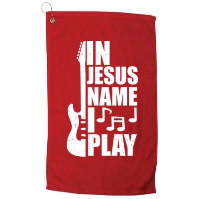 In Jesus Name I Play Guitar Golf Towel