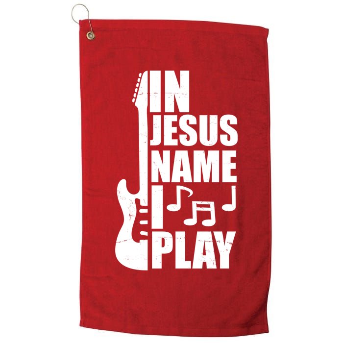 In Jesus Name I Play Guitar Golf Towel