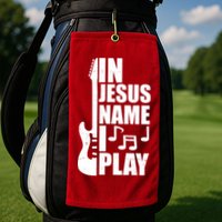 In Jesus Name I Play Guitar Golf Towel