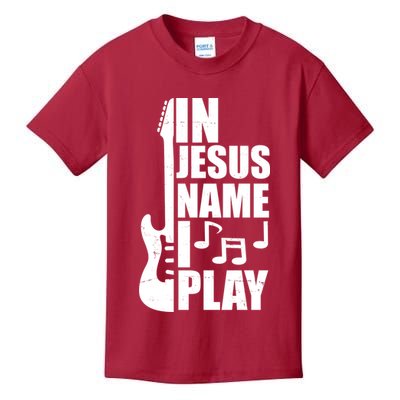 In Jesus Name I Play Guitar Kids T-Shirt