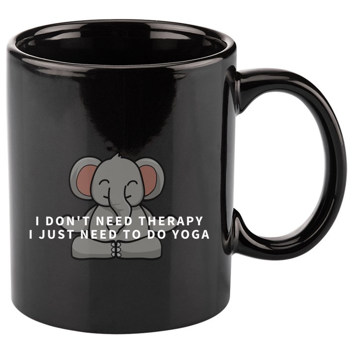 I Just Need To Do Yoga Elephant Pilates Funny Gift 11oz C Handle Ceramic Mug