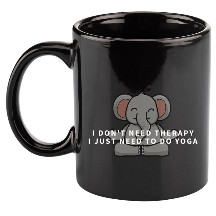 I Just Need To Do Yoga Elephant Pilates Funny Gift 11oz C Handle Ceramic Mug