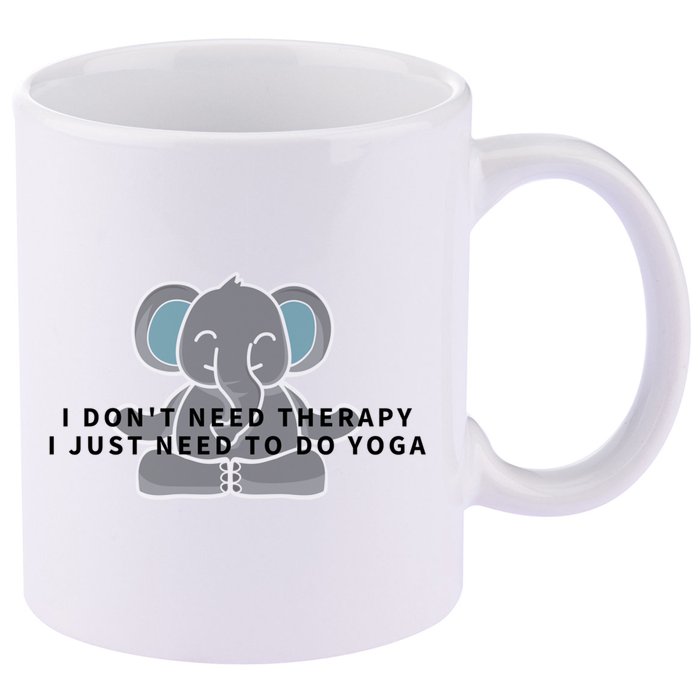 I Just Need To Do Yoga Elephant Pilates Gift 11oz C Handle Ceramic Mug