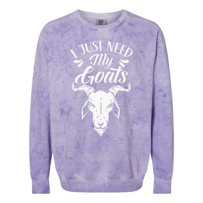 I Just Need My Goats Pet Animal Lover Goat Owner Colorblast Crewneck Sweatshirt