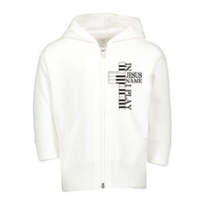 In Jesus Name I Play Christian Pianist Funny Piano Lover Toddler Zip Fleece Hoodie