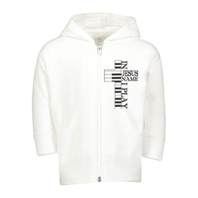 In Jesus Name I Play Christian Pianist Funny Piano Lover Toddler Zip Fleece Hoodie