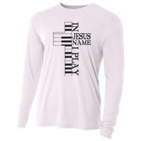 In Jesus Name I Play Christian Pianist Funny Piano Lover Cooling Performance Long Sleeve Crew