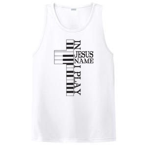 In Jesus Name I Play Christian Pianist Funny Piano Lover PosiCharge Competitor Tank