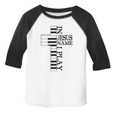 In Jesus Name I Play Christian Pianist Funny Piano Lover Toddler Fine Jersey T-Shirt