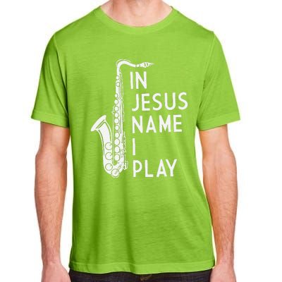 In Jesus Name I Play Piano Christian Music Vintage Adult ChromaSoft Performance T-Shirt