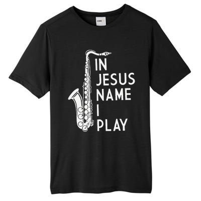 In Jesus Name I Play Piano Christian Music Vintage Tall Fusion ChromaSoft Performance T-Shirt