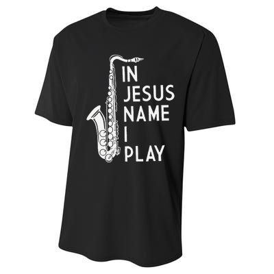 In Jesus Name I Play Piano Christian Music Vintage Performance Sprint T-Shirt