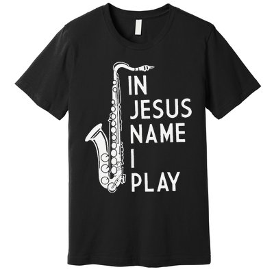 In Jesus Name I Play Piano Christian Music Vintage Premium T-Shirt