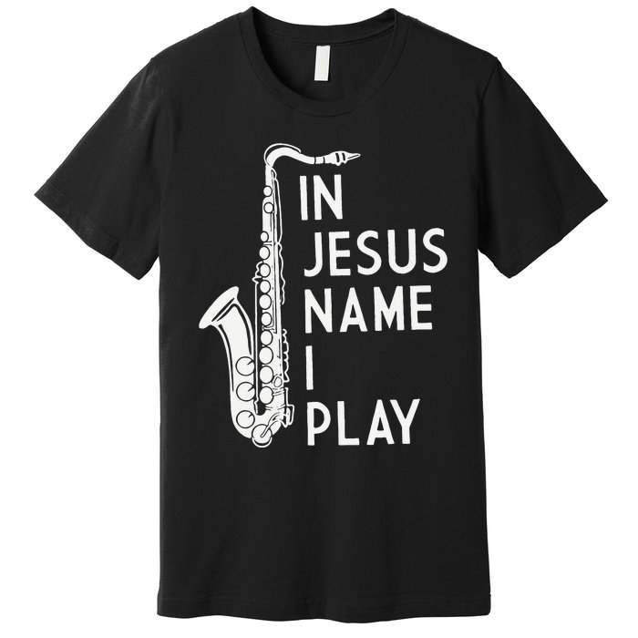 In Jesus Name I Play Piano Christian Music Vintage Premium T-Shirt