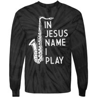 In Jesus Name I Play Piano Christian Music Vintage Tie-Dye Long Sleeve Shirt