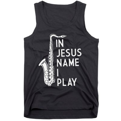 In Jesus Name I Play Piano Christian Music Vintage Tank Top