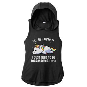 I Just Need To Be Dramatic Lazy Unicorn Gift - Lazy Unicorn Ladies PosiCharge Tri-Blend Wicking Draft Hoodie Tank