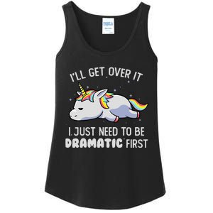 I Just Need To Be Dramatic Lazy Unicorn Gift - Lazy Unicorn Ladies Essential Tank