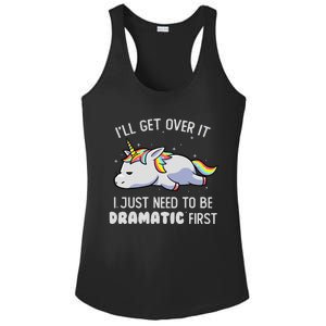 I Just Need To Be Dramatic Lazy Unicorn Gift - Lazy Unicorn Ladies PosiCharge Competitor Racerback Tank