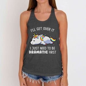 I Just Need To Be Dramatic Lazy Unicorn Gift - Lazy Unicorn Women's Knotted Racerback Tank