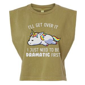 I Just Need To Be Dramatic Lazy Unicorn Gift - Lazy Unicorn Garment-Dyed Women's Muscle Tee