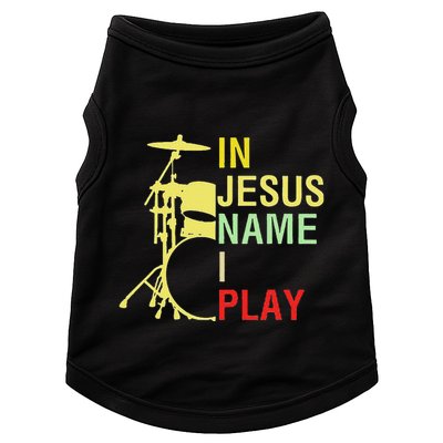 In Jesus Name I Play Vintage Drum Doggie Tank