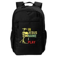 In Jesus Name I Play Vintage Drum Backpack