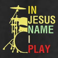 In Jesus Name I Play Vintage Drum Golf Towel