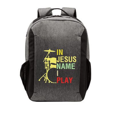 In Jesus Name I Play Vintage Drum Vector Backpack