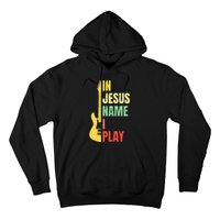 In Jesus Name I Play Guitar Christian Bass Musician Vintage Hoodie