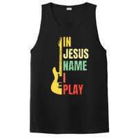 In Jesus Name I Play Guitar Christian Bass Musician Vintage PosiCharge Competitor Tank