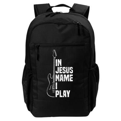 In Jesus Name I Play Guitar Christian Guitar Player Backpack