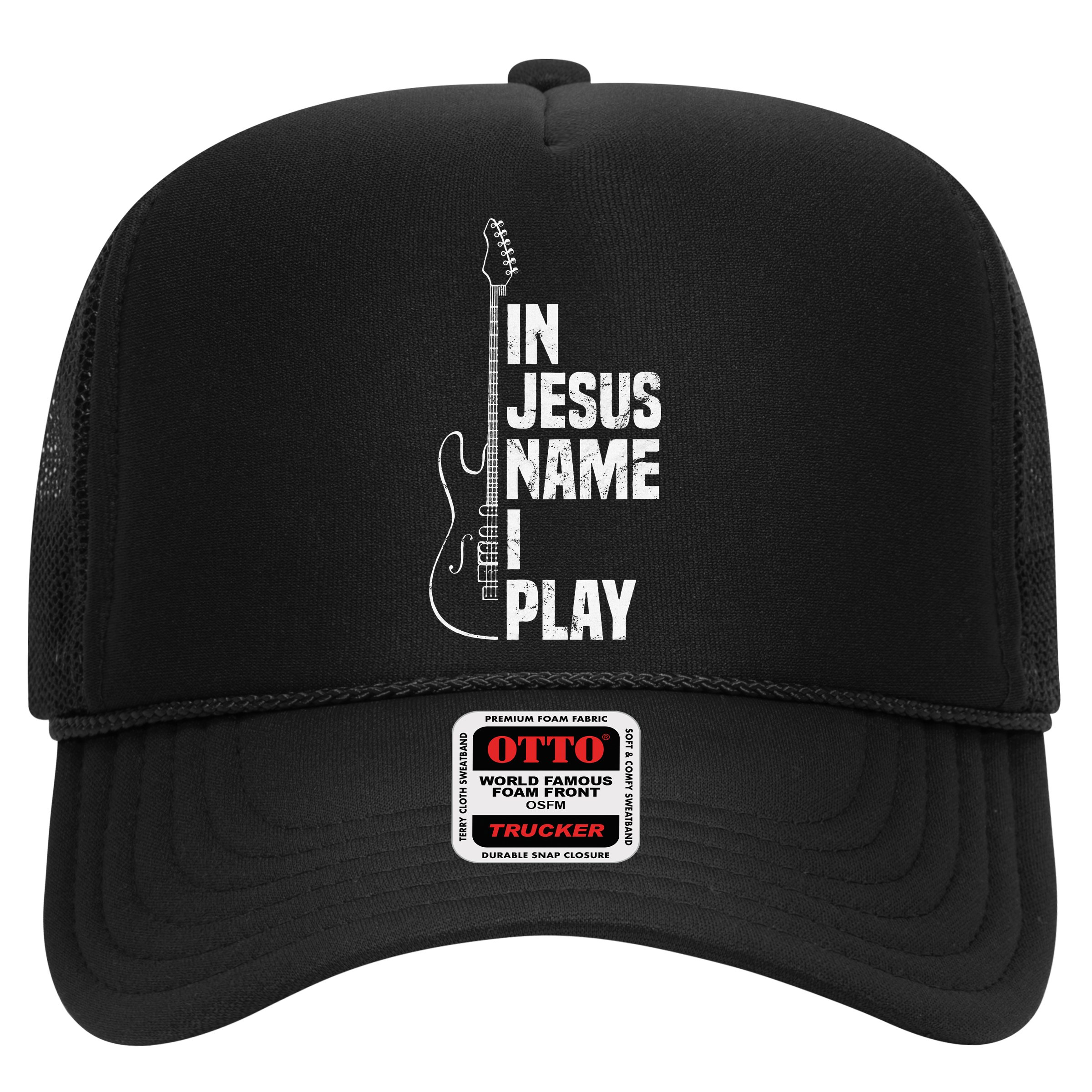 In Jesus Name I Play Guitar Christian Guitar Player Hat