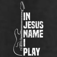 In Jesus Name I Play Guitar Christian Guitar Player Golf Towel