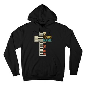 In Jesus Name I Play Piano Christian Music Hoodie