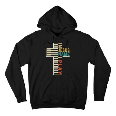 In Jesus Name I Play Piano Christian Music Hoodie