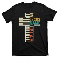 In Jesus Name I Play Piano Christian Music T-Shirt