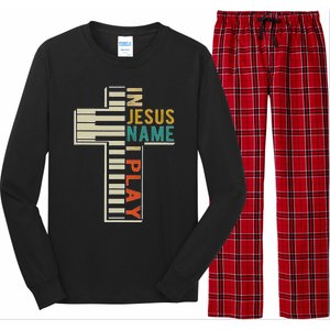 In Jesus Name I Play Piano Christian Music Long Sleeve Pajama Set