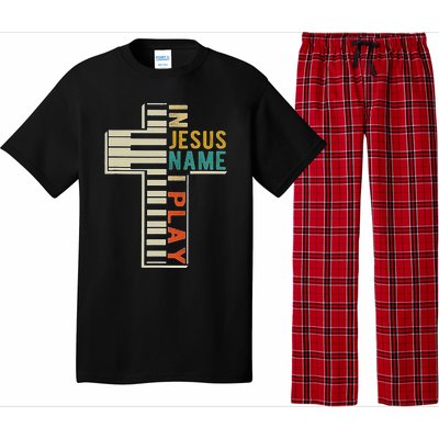 In Jesus Name I Play Piano Christian Music Pajama Set