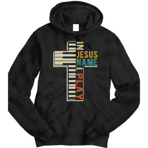 In Jesus Name I Play Piano Christian Music Tie Dye Hoodie