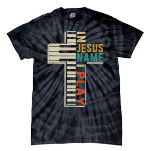 In Jesus Name I Play Piano Christian Music Tie-Dye T-Shirt